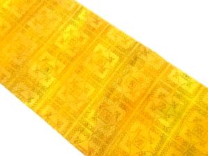 変わり格子模様織り出し　袋帯